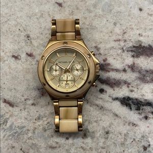 Micheal Kors Gold and Horn Watch